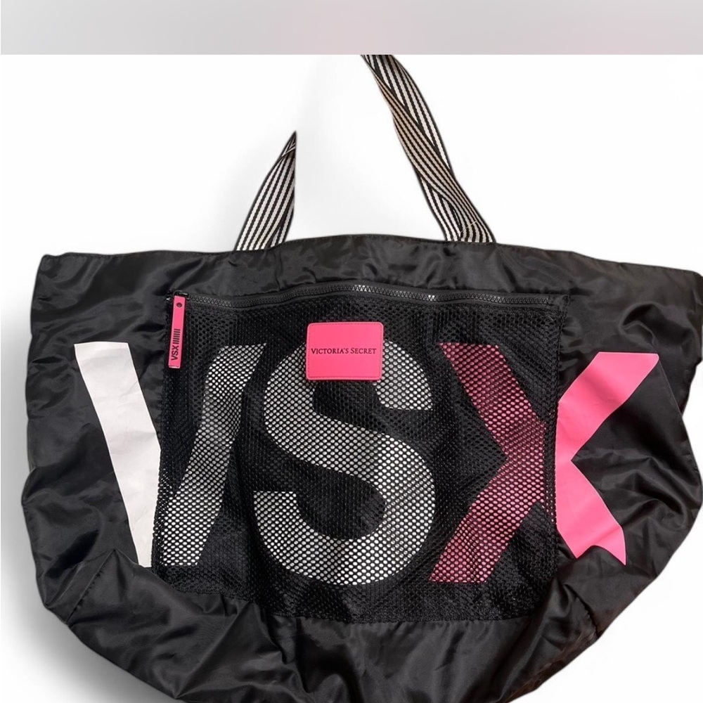 Victoria's Secret Black and Pink Tote Bag